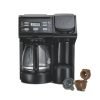 Hamilton Beach FlexBrew Coffee Maker, K Cup Pod Compatible Single Serve Coffee Maker & 12-Cup Coffee Pot, Black