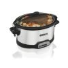 Hamilton Beach 7 Qt Programmable Slow Cooker, Stoneware Crock with Removable Pot, Stainless Steel