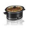 Hamilton Beach 8 Qt Slow Cooker, Stoneware Crock with Removable Pot, Black