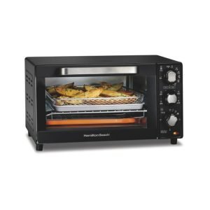 Hamilton Beach Sure-Crisp Air Fryer Toaster Oven with 4 Slice Capacity, Fits 9″ Pizza, Black