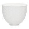 KitchenAid 5-Quart Mermaid Lace Ceramic Bowl, White, KSM2CB5TWM