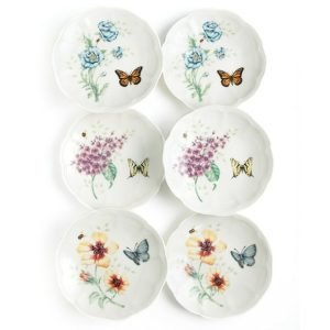 Lenox Butterfly Meadow 6-Piece Tidbit Plate Set, Porcelain