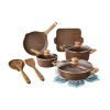 The Pioneer Woman Riverside 14-Piece Cast Aluminum Cookware Set, Brown