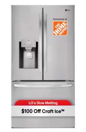 LG- Refrigerator with Ice and Water Dispenser @Home Depot