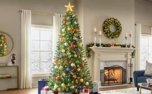 LED 7.5-Feet Pre-Lit Festive Pine Artificial Christmas Tree @Home Depot !