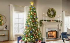 LED 7.5-Feet Pre-Lit Festive Pine Artificial Christmas Tree @Home Depot !