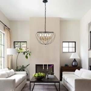 5 -Light Brushed Black Modern/contemporary Chandelier @Lowes !