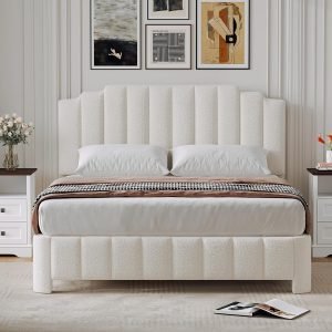 Full Size Bed Frame with Adjustable Headboard