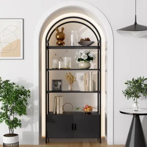 Arched Bookcase with Doors at Wayfair