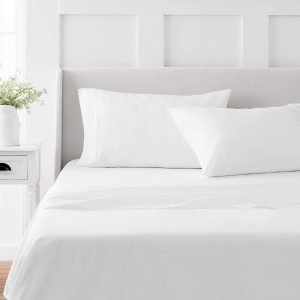 MARTHA STEWART 100% Cotton Queen Sheet Set – 4 Piece