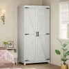 Farmhouse Style Wardrobe Closet Storage Cabinet with Shelf at Wayfair