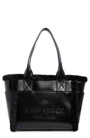 Kate Spade New York – jett faux shearling trim tote bag