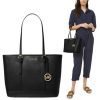 Michael Kors Outlet Jet Set Travel Small Saffiano Leather Top-Zip Tote Bag