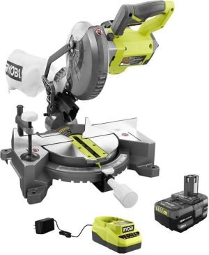 18V ONE+ Cordless 7-1/4 in. Compound Miter Saw with 4.0 Ah Lithium-Ion Battery and 18V Charger