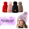 Womens Winter Beanie Hat with Pom Pom
