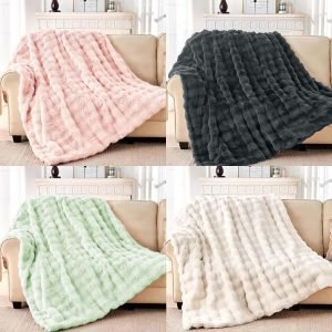 Luxury Faux Rabbit Fur Throw Blanket