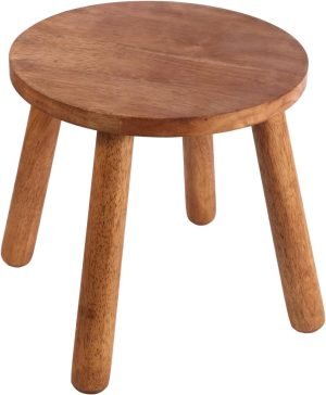 Round Solid Wooden Step Stool