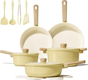 CAROTE 16pcs Ceramic Cookware Set