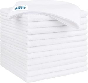 HOMEXCEL White Microfiber Cleaning Cloth 12 Pack