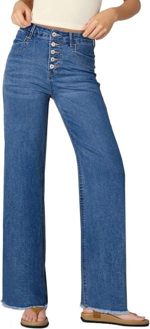 Sidefeel Womens Wide Leg Jeans