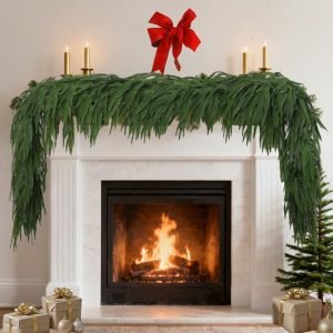 2 Pcs Heavy Artificial Norfolk Pine Christmas Garlands