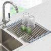 Over The Sink Roll Up Dish Drying Rack