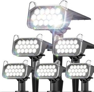 6 Pack Bright Solar Spot Lights Outdoor Waterproof