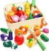Wooden Play Food Set for Toddlers Toys