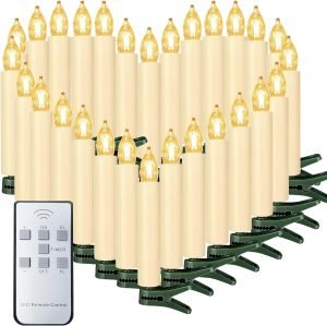 40Pcs Christmas Tree Candles with Remote