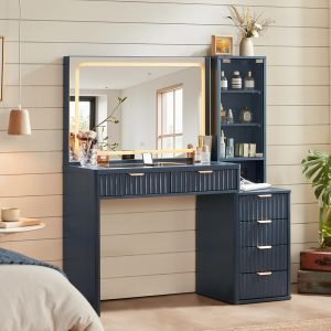 LEYAOYAO Vanity Desk with Mirror & Storage 
