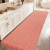 ACCUMTEK Striped Coral Bathroom Rug Mat