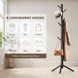 Wooden Tree Coat Rack Stand