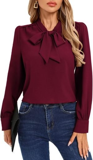 Women’s Bow Tie Neck Blouse