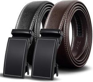 Men’s Ratchet Belts Leather – 2 Pack
