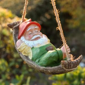 Green Garden Gnome Statues for Garden Decor