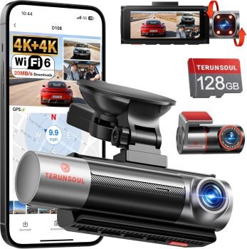 4K+4K+1080P 3 Channel Dash Cam Front and Rear