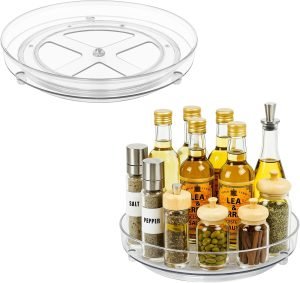Maximize Space with 2 Pack 9 Inch Clear Acrylic Lazy Susan