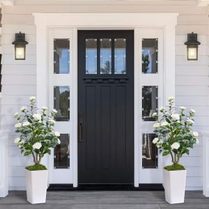 Artificial Camellia Tree with Tall Planters