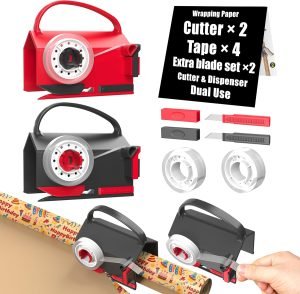 Christmas Wrapping Paper Cutter & Tape Dispenser
