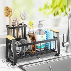 Doasuwish Sponge Holder for Kitchen Sink with Dish Brush Holder