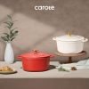 CAROTE Enameled Cast Iron Dutch Oven Pot with Lid