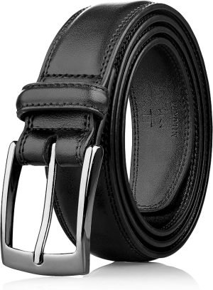 MILORDE Men’s Genuine Leather Dress Belt