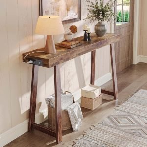 Entryway Console Table with Charging Station
