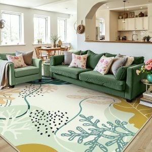 5×7 Green Washable Area Rugs