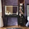 48 inch Big Vanity with Glass Top and Large 36 inch HD Lighted Mirror
