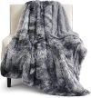 Bedsure GentleSoft Fluffy Fuzzy Faux Fur Throw Blanket for Couch