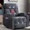 Gray Fabric Manual Massage Recliner Chair with Remote Control