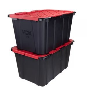 2-Pack 27-Gal HDX Flip Top Storage Totes at Home Depot !