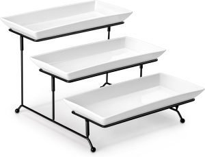 3-Tier Serving Trays Porcelain Serving Platters 