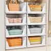 SNSLXH 5 Pack Stackable Closet Storage Basket